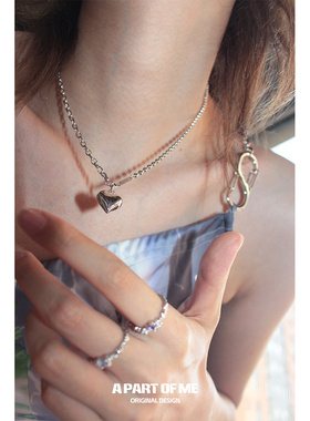 摇滚甜心925银小众吊坠项链