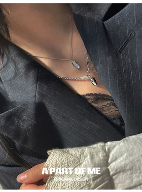 伴墨925纯银设计锡纸吊坠项链