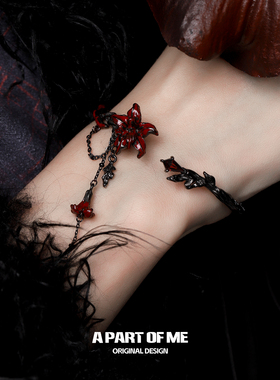 原创曼陀罗手镯暗黑风小众高级感冷淡男女手环甜酷辣妹中式手链