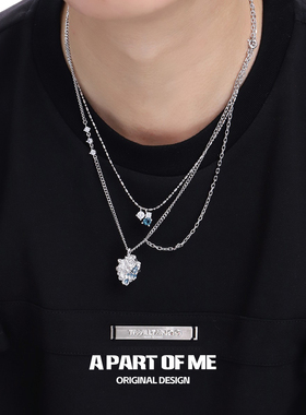 原创可拆成手链镶钻项链潮男