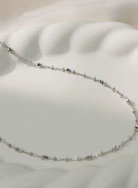 超闪镭射珠项链女轻奢素款锁骨链ins风气质颈链