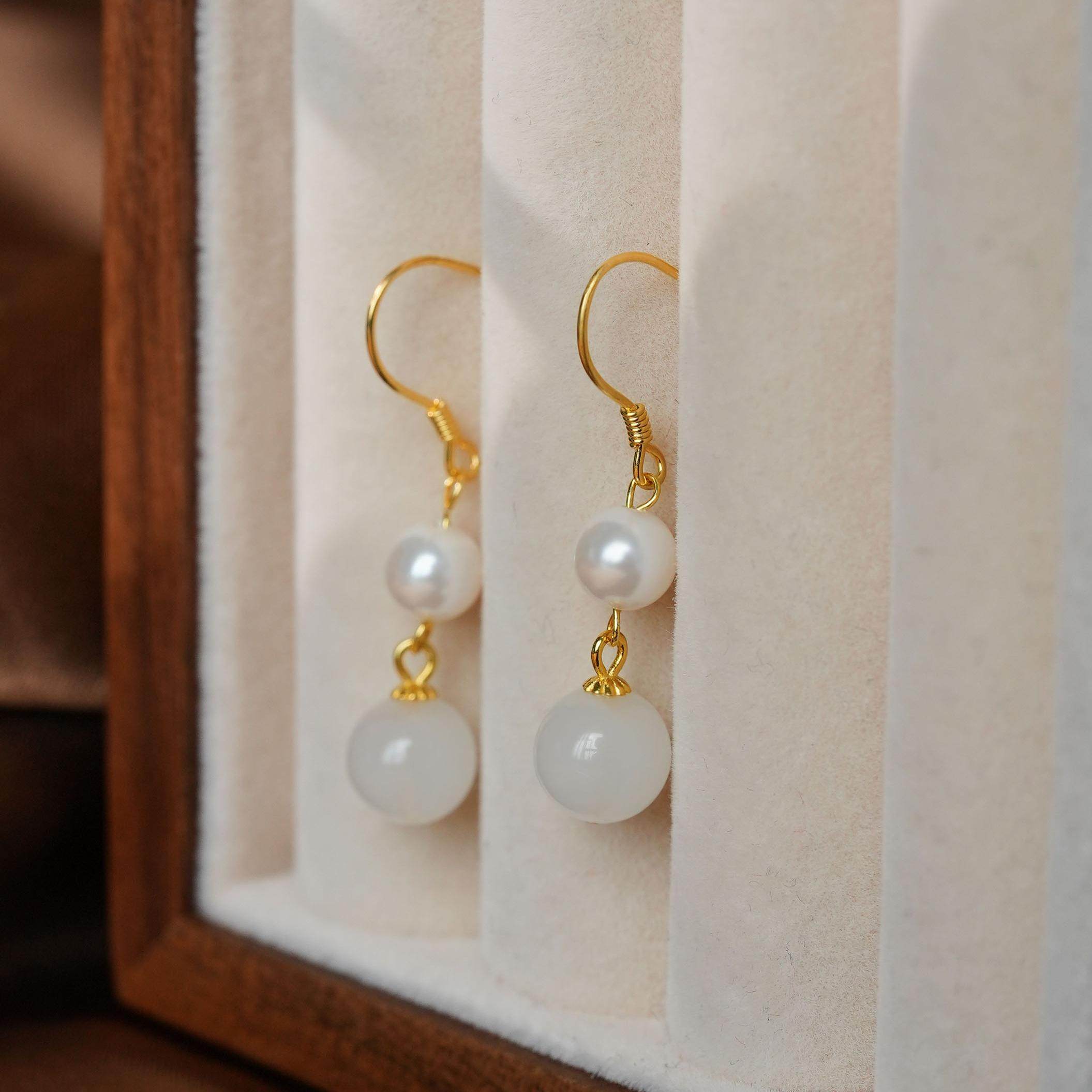 古风白月光珠珠耳钩新中式气质时尚百搭女耳饰,淘宝优惠券,粉丝福利购,淘宝优惠卷