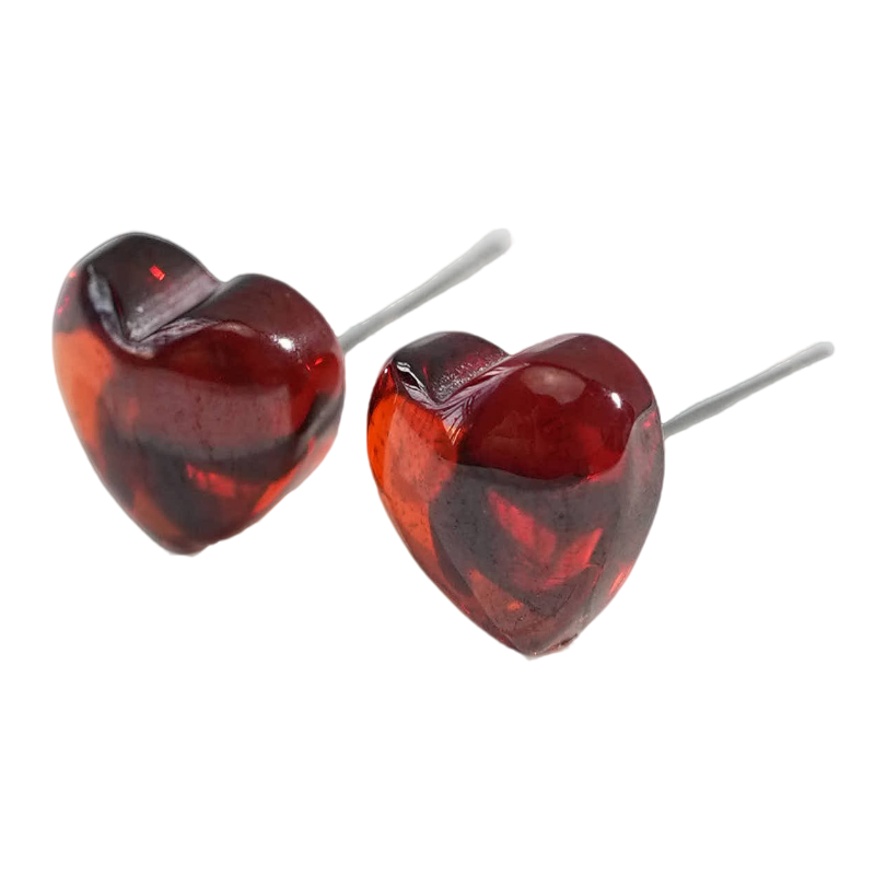 爱心小耳钉红色新年紫色简约精致百搭彩色银耳环,淘宝优惠券,粉丝福利购,淘宝优惠卷