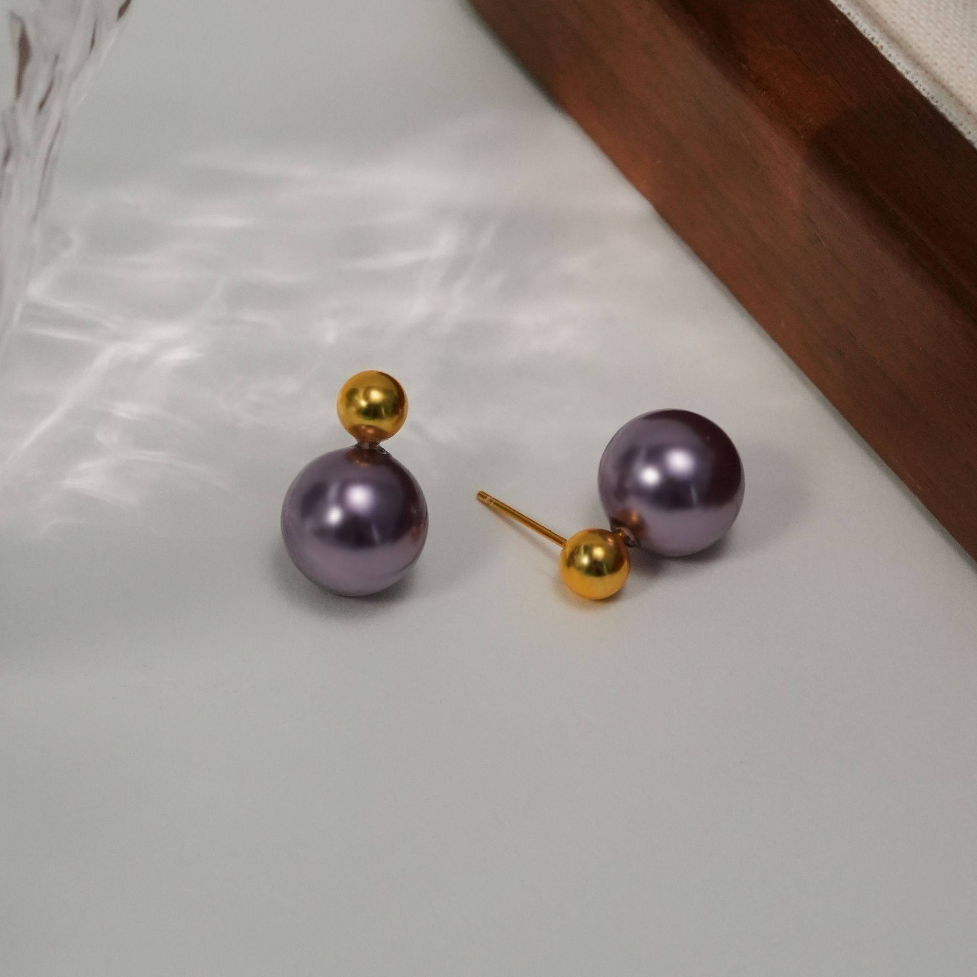 气质紫气东来光珠耳钉女轻奢高级感复古耳环饰品,淘宝优惠券,粉丝福利购,淘宝优惠卷