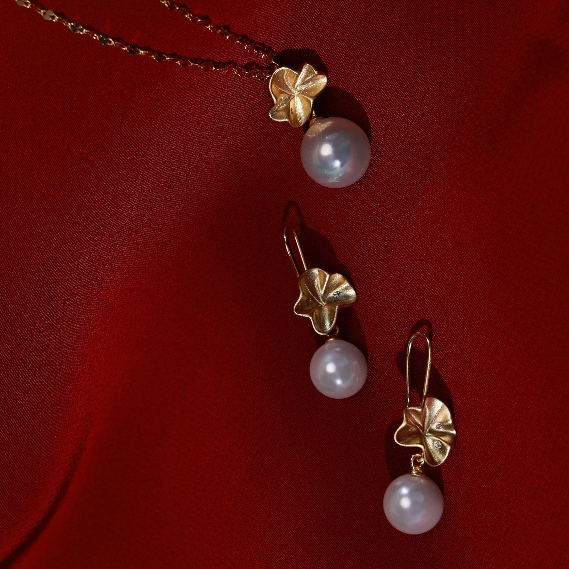 荷叶珠珠耳钩项链纯银女复古小众吊坠气质轻奢,淘宝优惠券,粉丝福利购,淘宝优惠卷