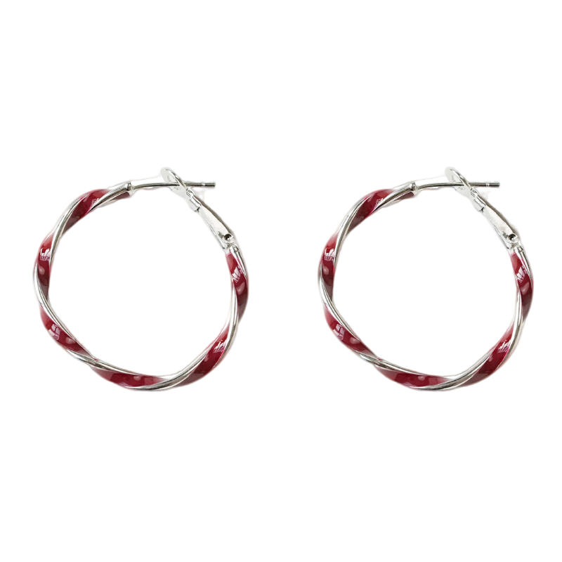 红色扭纹大圈圈新年耳环莫比乌斯欧美气质耳圈,淘宝优惠券,粉丝福利购,淘宝优惠卷