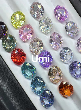 爆款米其林锆石裸石戒指耳钉超闪冰花切轻奢小众设计感戒指耳饰