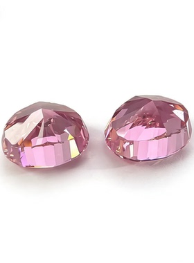 冰花切粉色椭圆锆石散钻配件大颗粒水钻裸钻DIY手工饰品材料