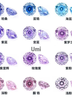 八边形千禧玫瑰切锆石 爆闪彩色异形尖底 CZ 千玺高碳钻裸石批发