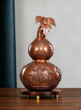 紫铜葫芦摆件四季平安葫芦开盖