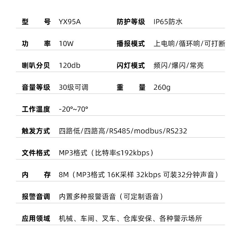 485语音播报12V串口声光报警器USB换声音四路24V叉车警示灯YX95A,淘宝优惠券,粉丝福利购,淘宝优惠卷