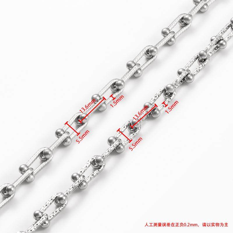 钛钢螺纹马蹄链饰品链条diy项链手链精美满天星U型链条装饰配链子,淘宝优惠券,粉丝福利购,淘宝优惠卷