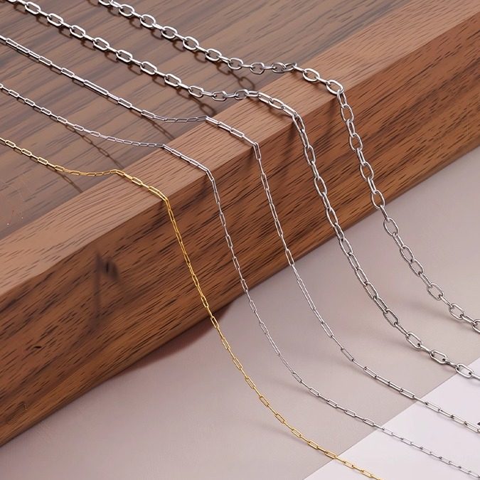 钛钢金色串珠链0.6mm焊口椭圆十字链饰品手工diy18K金极细链配件,淘宝优惠券,粉丝福利购,淘宝优惠卷