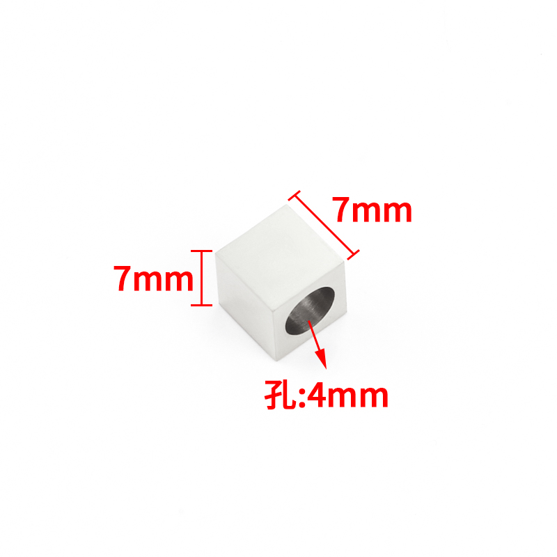 钛钢光面抛光金色方块通孔饰品配件diy串珠项链手链隔珠时尚配饰 - 图3