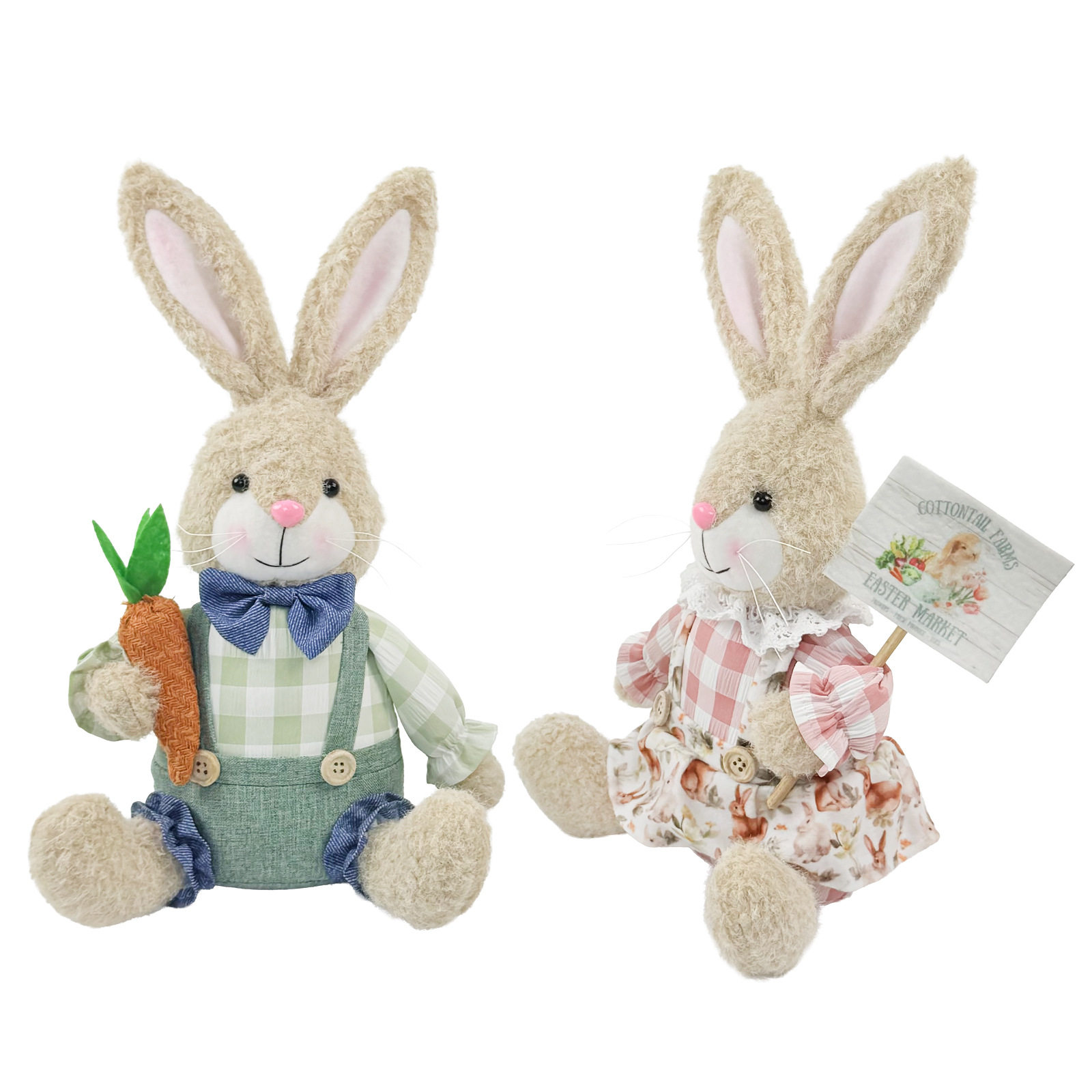新款复活节兔子坐姿公仔摆件创意可爱田园风兔子造型摆件布艺玩偶,淘宝优惠券,粉丝福利购,淘宝优惠卷