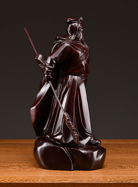 木雕关公黑檀木雕实木质供奉