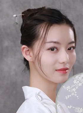 步摇荷花莲蓬镀银发簪民族风汉服