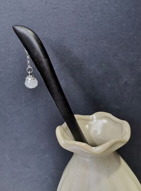 古装汉服盘发簪子黑檀木古风饰品