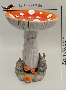 新款庭院动物喂鸟器小鸟喂食器洗浴器摆件花园园艺树脂摆件