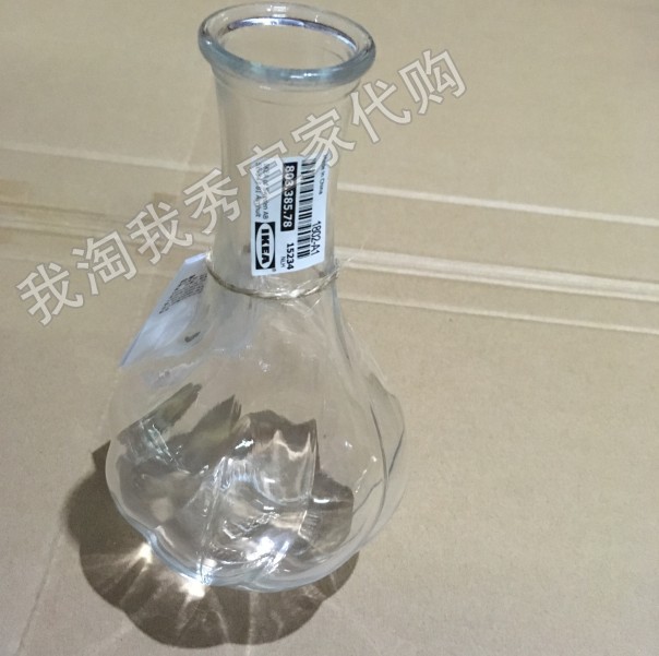 0.3宜家国内代购免代购费维利斯塔花瓶,透明玻璃高17厘米-图1