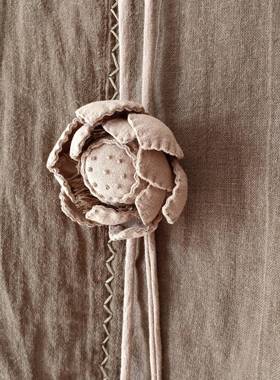 晨辉手创纯手工卡其色棉麻毛衣链好运连连翻绳款礼盒装