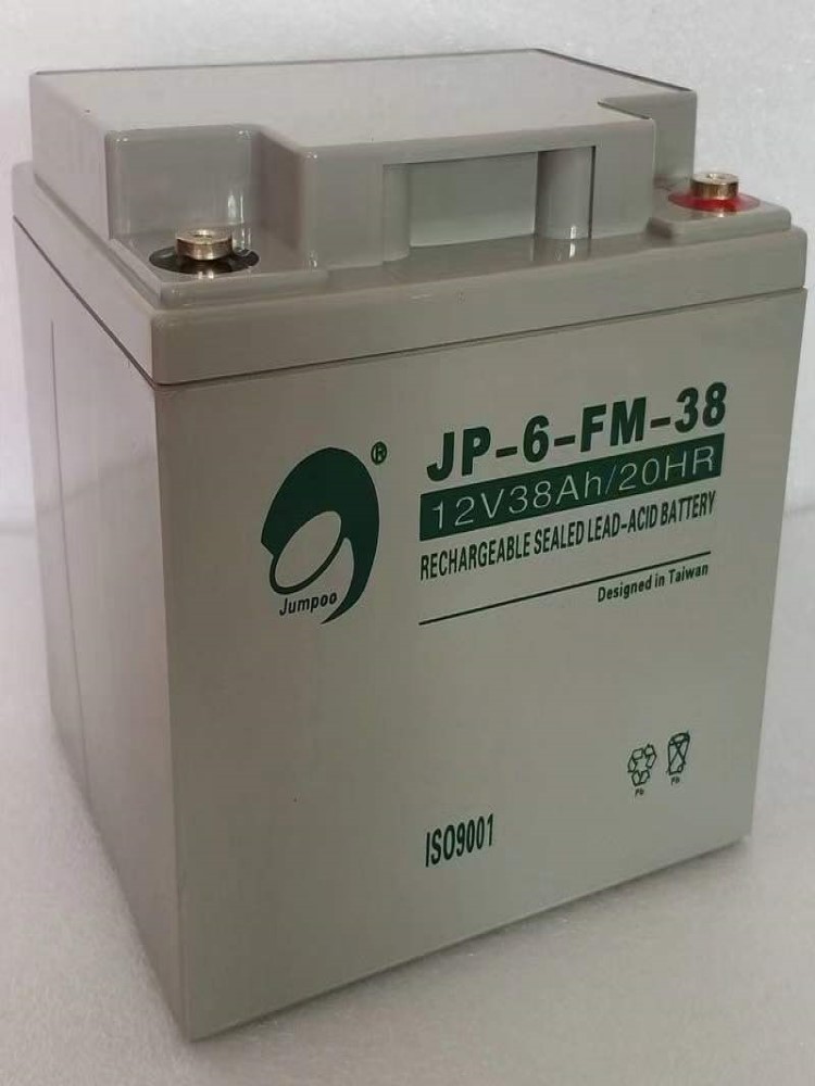 劲博蓄电池JP-6-FM-38/12V38ah消防主机铅酸免维护直流屏应急电源-图2