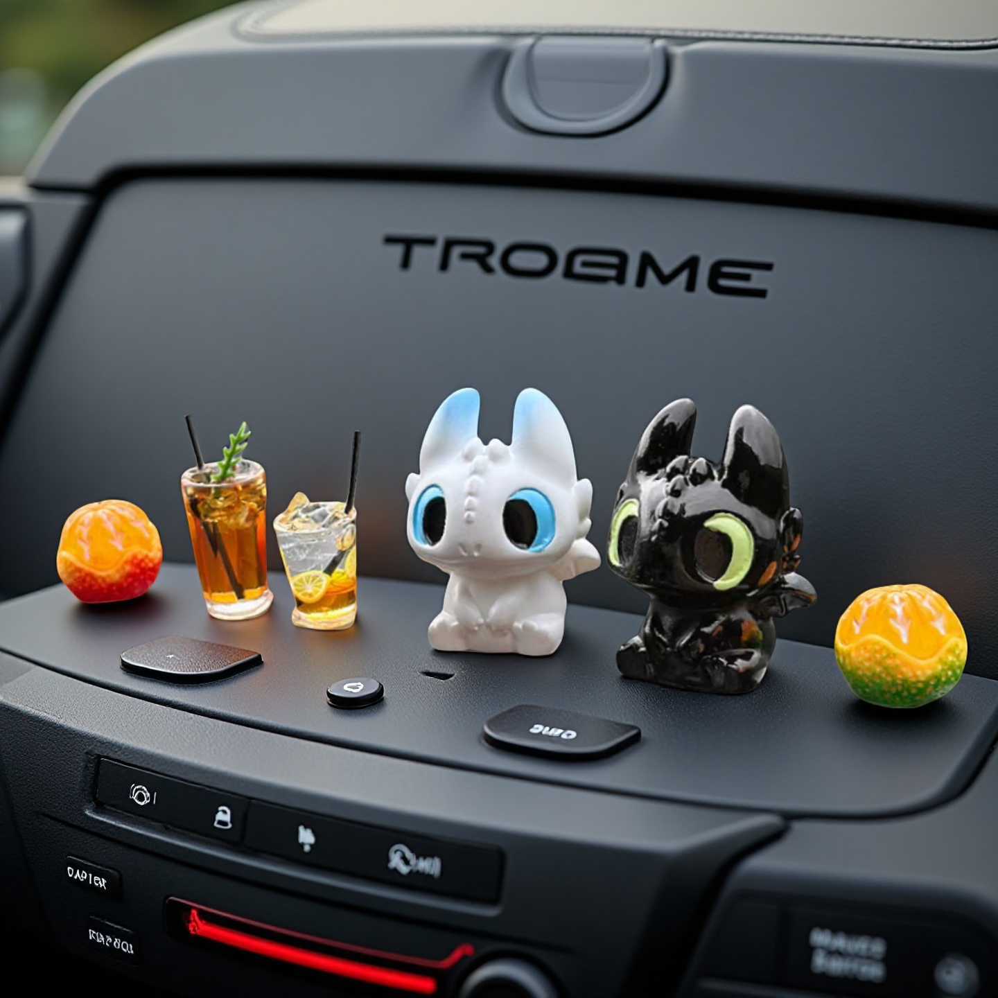 新款无牙仔车内汽车饰品可爱公仔车载中控台玩偶显示屏幕趴趴摆件 - 图0