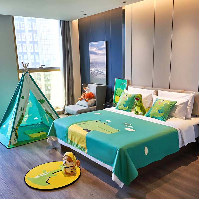 星级酒店客房床尾巾宾馆家庭儿童房亲子房床旗动漫卡通床盖床尾垫,淘宝优惠券,粉丝福利购,淘宝优惠卷