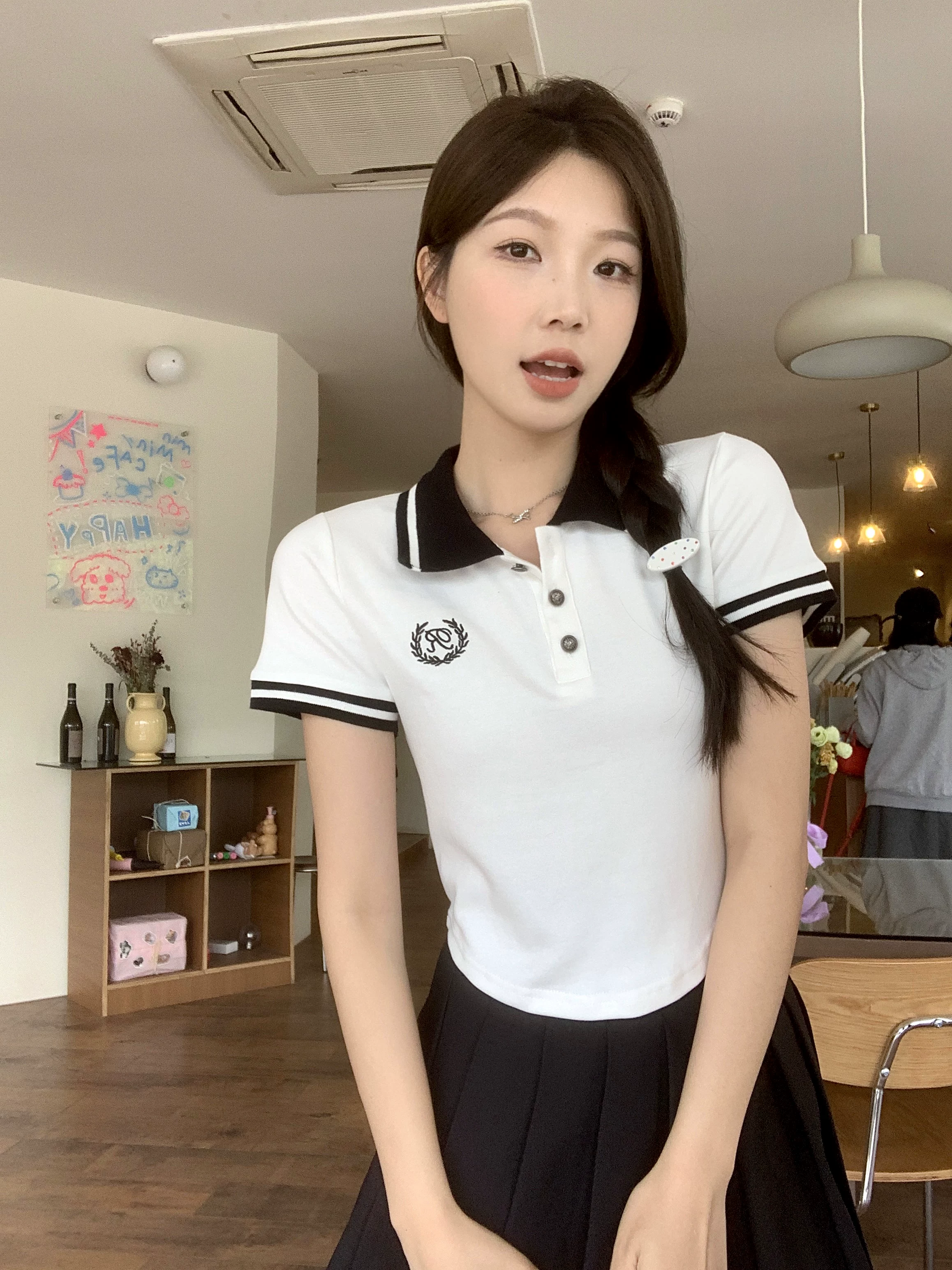 Летняя футболка с коротким рукавом, плюс размер, воротник polo, Slim fit