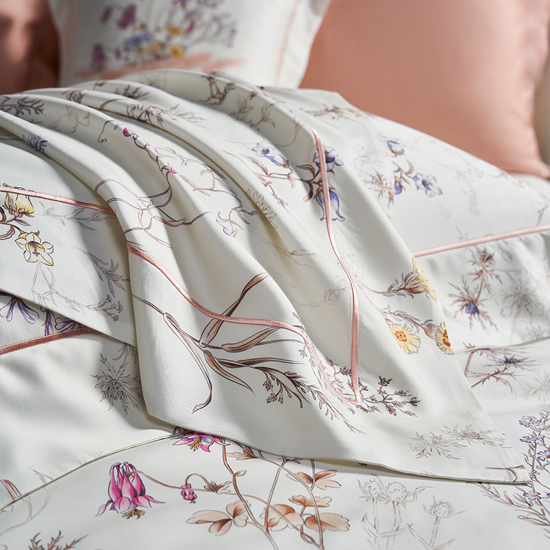 MINE/寐100支天丝套件四件套床单春夏轻奢高级复古床品套件 花海 - 图3