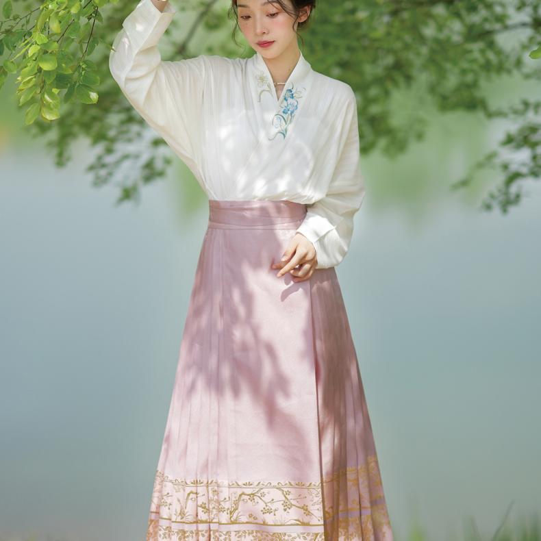 无衣饮羽原创【满庭芳】织纱马面日常夏季轻薄款高级感汉服马面裙 - 图2