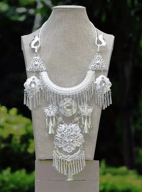 苗族项圈少数民族特色工艺品苗族银饰头饰项圈项链