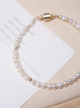 瑾瑜轩丨原创女天然强光珍珠紫水晶玫瑰手链复古叠戴高级感