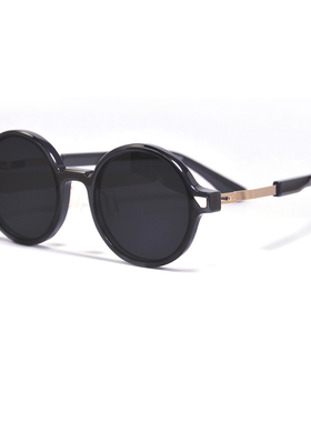 演出拍照大圆框板材金属墨镜