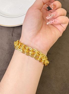 古法沙金手链女小众设计