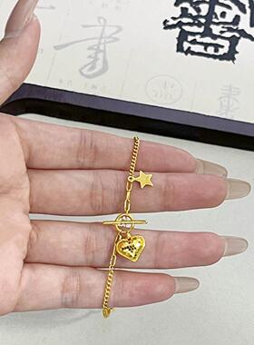 越南沙金项链+碎冰心形手链套装