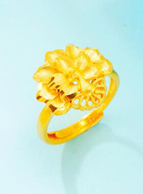 奢华仿金孔雀开屏民族风戒指