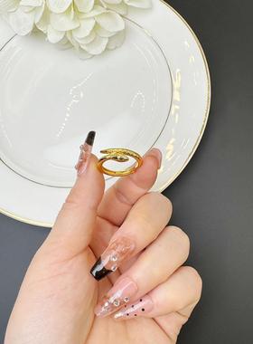 新中式越南沙金灵蛇开口戒指