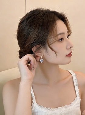 山茶花耳钩女小众百搭