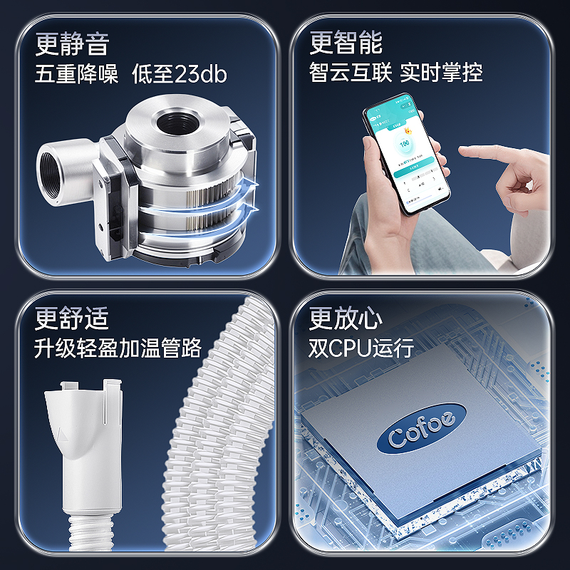 可孚医用呼吸机无创呼吸暂停症打呼噜睡眠打鼾神器全自动家庭cpap - 图2