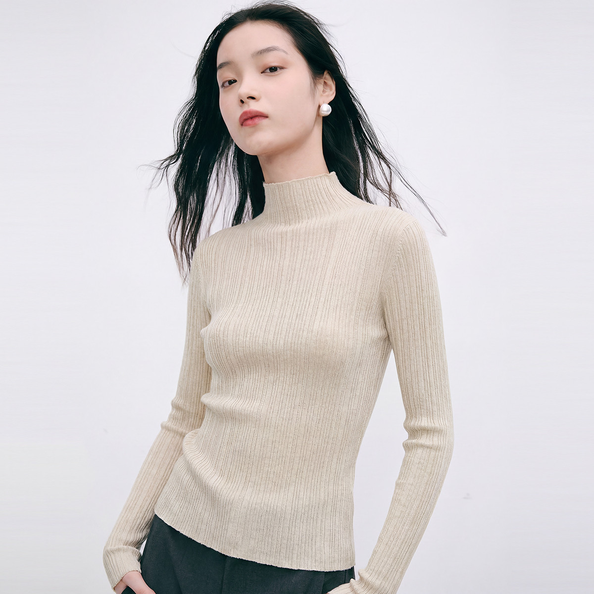 MESUX米岫新品美丽诺羊毛高领弹力强包容打底针织衫上衣MMWUE401,淘宝优惠券,粉丝福利购,淘宝优惠卷
