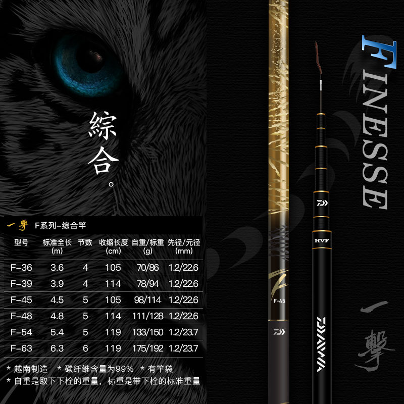 钓竿 大物竿手竿 综合休闲竿 黑坑竿 一击 新款 2018 达亿瓦 DAIWA 钓竿 大物竿手竿 综合休闲竿 黑坑竿 一击 新款 2018 达亿瓦 DAIWA