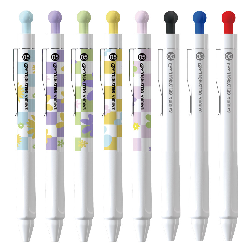官方旗舰店 sakura樱花按动式针头中性笔0.5蓝黑红色办公签字黑色笔学生考试水笔水性笔笔耐光耐水耐热动彩笔