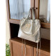 Silver Butterfly Backpack Women's 2024 New Trendy Fashion Korean Pearl Chain Backpack Versatile Handbag
