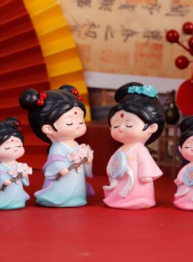 树脂可爱风新款创意古风装饰摆件