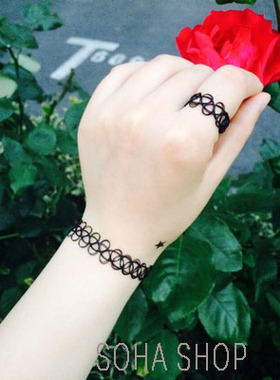 SOHA 优质 韩国原宿 项链 项圈 松紧拉伸纹身脖带脖链 超性感