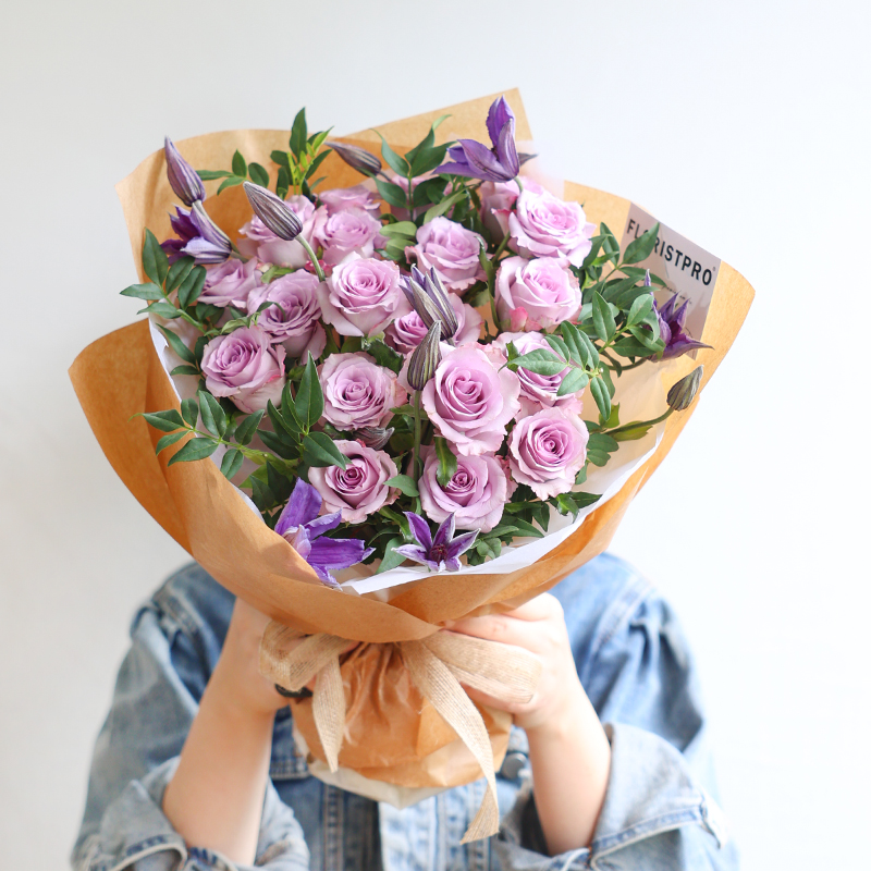 海洋之歌鲜花花束紫玫瑰生日纪念日女友闺蜜北京上海杭州同城速递