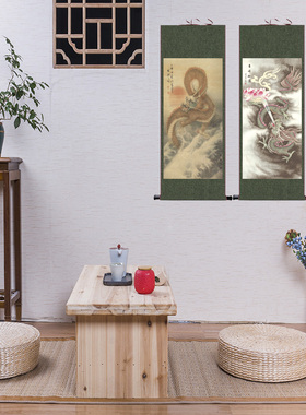 祥龙云海装饰画青龙丝绸画客厅画