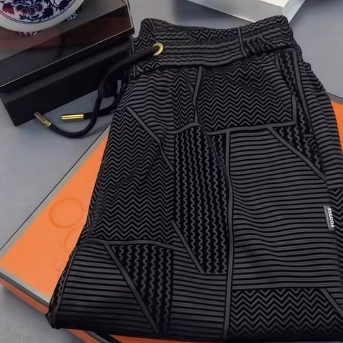 秋冬高端轻奢新款休闲裤秋季男韩版加绒保暖商务格子直筒时尚长裤 - 图0