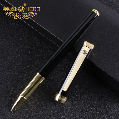 免费定制英雄A06宝珠签字中性笔金商务会议礼品属笔杆圆珠黑水笔 - 图2
